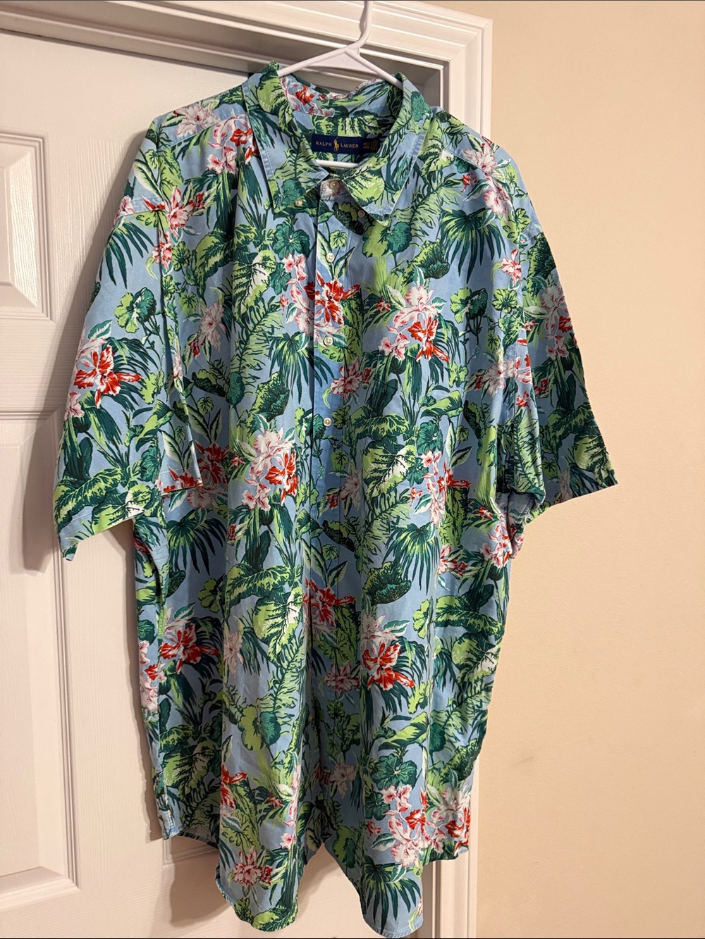 Ralph Lauren Light Blue Tropical Floral Button-Down Shirt